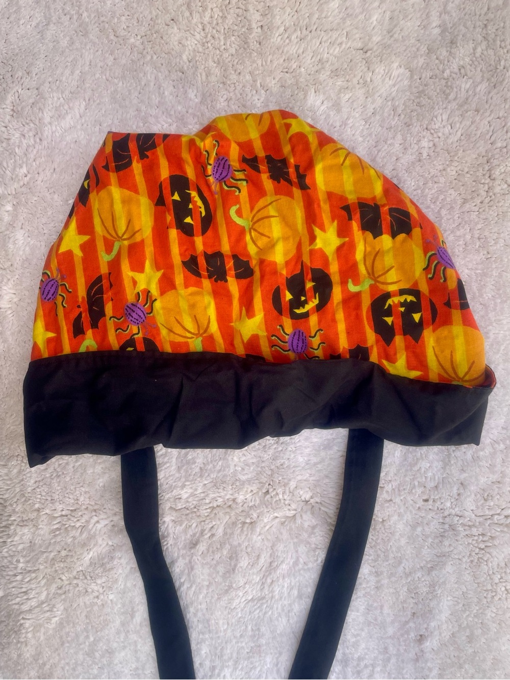SCRUB CAP Halloween Spooky Scrub Cap Pumpkin Bat Spider Tie Back Surgical Hat